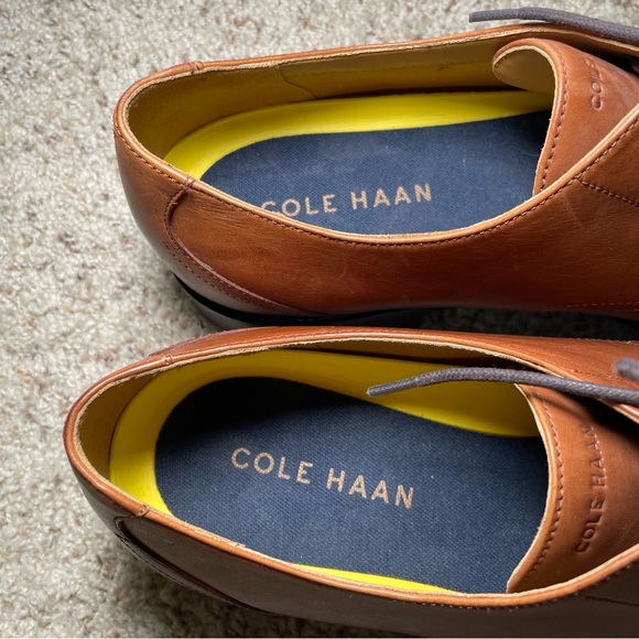 Cole Haan Grand Hawthorne Mens 13M Plain Oxford British Tan Leather Shoes C32352 - Picture 6 of 11